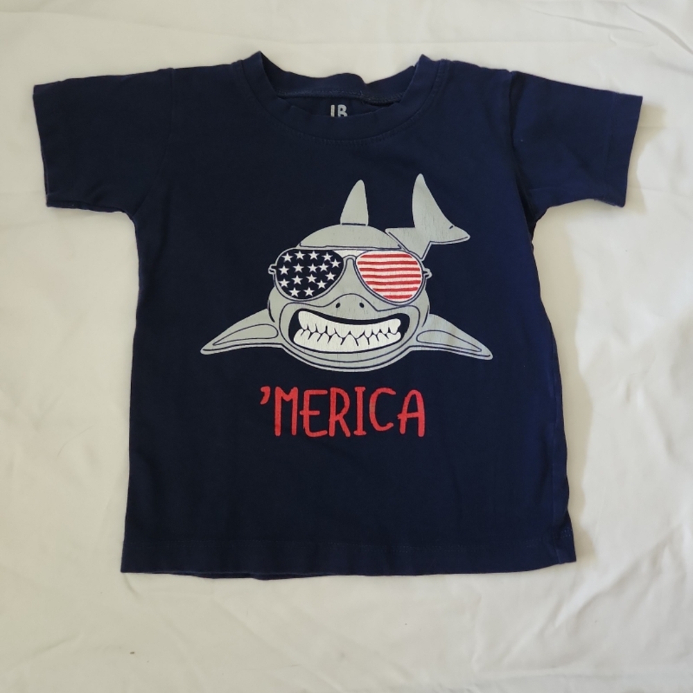 UB infant boy 18m blue American shark shirt #BT01